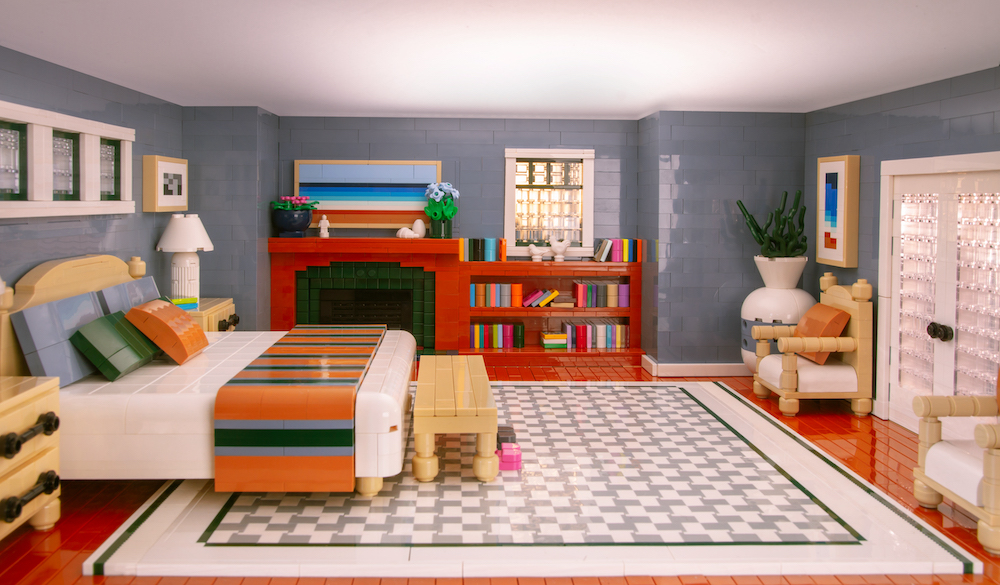 The spacious primary suite within Allie Lutz's Miniland home.