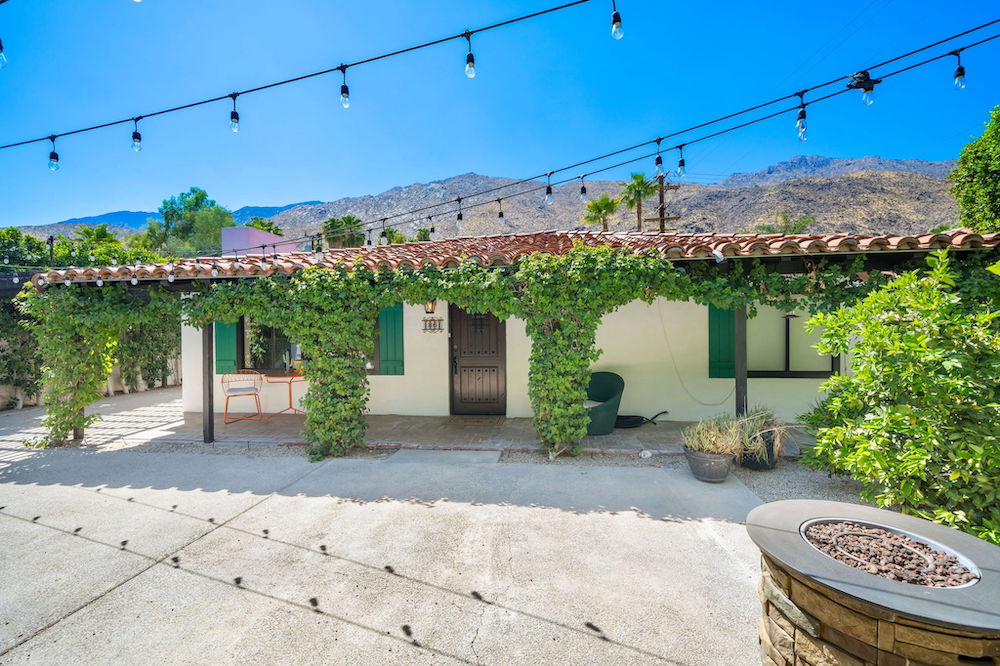 The charming exterior of 1861 S Palm Canyon Drive, Palm Springs
